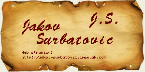 Jakov Šurbatović vizit kartica